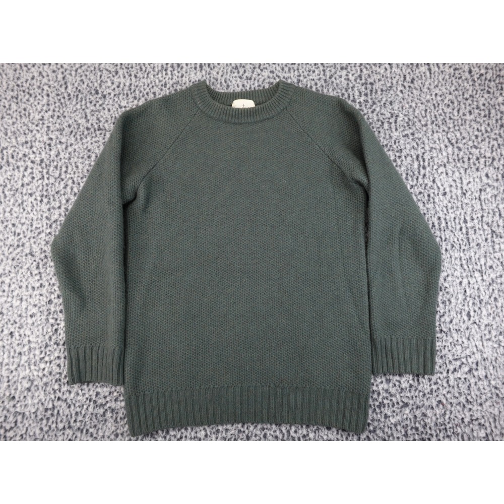 LA PAZ‎ Crewneck Sweater Mens Medium Green Textured Raglan Knit Portugal